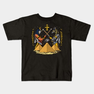 Ancient Egyptian Gods Horus Anubis Kids T-Shirt